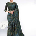 Elegant Green Saree with Designer Blouse Party Wear
