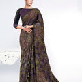 Elegant Purple Saree with Designer Blouse Party Wear