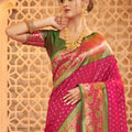 Designer Pink Banarasi Silk Saree  Rich Pallu