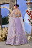 Elegant Lavender Embroidered Satin Silk Lehenga Choli with Dupatta