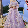 Elegant Lavender Embroidered Satin Silk Lehenga Choli with Dupatta