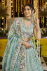 Fancy Sea Green Satin Silk Embroidered Lehenga Choli with Dupatta