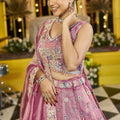 Beautiful Pink Satin Silk Embroidered Lehenga Choli with Dupatta