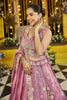 Beautiful Pink Satin Silk Embroidered Lehenga Choli with Dupatta