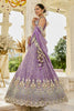 Gorgeous Purple Satin Silk Embroidered Lehenga Choli with Dupatta