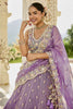 Gorgeous Purple Satin Silk Embroidered Lehenga Choli with Dupatta