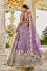 Gorgeous Purple Satin Silk Embroidered Lehenga Choli with Dupatta