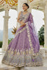 Gorgeous Purple Satin Silk Embroidered Lehenga Choli with Dupatta