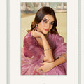 Pink Organza Saree Motifs Designer Blouse Party Wear