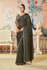 Elegant Black Organza Saree Border Designer Blouse Party Wear