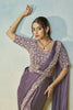 Lavender Saree Matching Blouse Elegant Party Wear Silk Saree