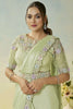 Pastel Green Stylish Blouse Elegant Party Wear Silk Saree