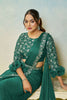 Dark Green Saree Stylish Blouse Elegant Party Wear Silk Saree