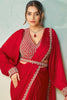 Designer Red Saree Stylish Full Sleeve Blouse Elegant Party Wear