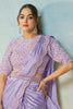 Designer Lavender Saree Matching Blouse Elegant Party Wear Saree