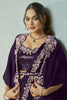 Designer Dark Purple Embroidered Saree Blouse