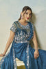 Designer Teal Blue Saree Blouse Elegant Party Wear Saree