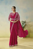 Elegant Wine Pink Designer Saree Stylish Blouse Party Wear