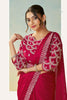 Elegant Wine Pink Designer Saree Stylish Blouse Party Wear