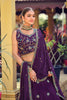 Elegant Purple Embroidered Georgette Lehenga Choli with Mirror Work and Dupatta