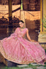 Charming Baby Pink Embroidered Net Lehenga Choli with Dupatta for Wedding