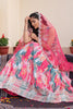 Vibrant Pink Floral Printed Chinon Lehenga Choli with Dupatta for Festive Occasion
