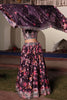 Glorious Wine Floral Printed Chinon Lehenga Choli with Dupatta for Festive Occasion