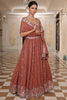 Trendy Brown Embroidered Georgette Lehenga Choli with Dupatta for Wedding