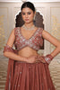 Trendy Brown Embroidered Georgette Lehenga Choli with Dupatta for Wedding