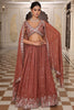 Trendy Brown Embroidered Georgette Lehenga Choli with Dupatta for Wedding