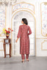 Graceful Red Printed Chanderi Salwar Suit with Matching Dupatta