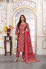 Graceful Red Printed Chanderi iSalwar Suit with Matching Dupatta