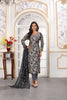 Stunning Black Floral Printed Chanderi Salwar Suit with Matching Dupatta