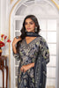 Stunning Black Floral Printed Chanderi Salwar Suit with Matching Dupatta
