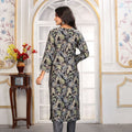 Trendy Black and Floral Printed Chanderi Salwar Suit with Matching Dupatta