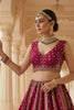 Royal Dark Pink Gadhwal Silk Embroidered Bridal Lehenga Choli with Zari and Sequins Work Dupatta