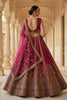 Royal Dark Pink Gadhwal Silk Embroidered Bridal Lehenga Choli with Zari and Sequins Work Dupatta
