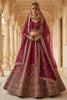 Royal Dark Pink Silk Embroidered Bridal Lehenga Choli with Zari and Sequins Work Dupatta