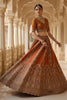 Elegant Rust Orange Gadhwal Silk Embroidered Bridal Lehenga Choli with Zari and Sequins Work Dupatta
