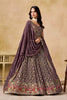 Trendy Purple Georgette Lehenga Choli with Floral Zari Embroidery and Matching Dupatta for Wedding
