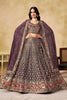 Trendy Purple Georgette Lehenga Choli with Floral Zari Embroidery and Matching Dupatta for Wedding