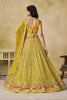 Wonderful Yellow Georgette Lehenga Choli with Floral Zari Embroidery and Matching Dupatta for Wedding