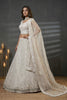 Elegant White Net Embroidered Bridal Lehenga Choli with Dupatta For Wedding