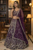 Royal Purple Net Embroidered Bridal Lehenga Choli with Matching Dupatta for Wedding