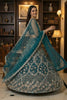 Superb Teal Green Net Embroidered Bridal Lehenga Choli with Matching Dupatta for Wedding