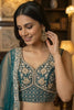 Superb Teal Green Net Embroidered Bridal Lehenga Choli with Matching Dupatta for Wedding