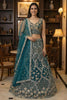 Superb Teal Green Net Embroidered Bridal Lehenga Choli with Matching Dupatta for Wedding