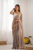 Beige Georgette Saree with Scalloped Border Party Wear Saree