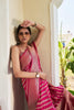 Rani Pink Silk Traditional Saree with Gold Zari Stripes Rich Woven Border