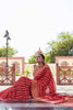 Red Silk Traditional Saree with Gold Zari Stripes Rich Woven Border